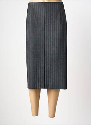 Jupe mi-longue taille à pinces gris FRANK WALDER femme