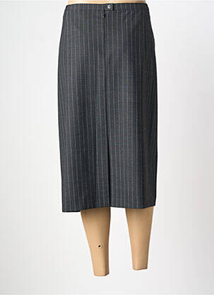 Jupe mi-longue taille à pinces gris FRANK WALDER femme