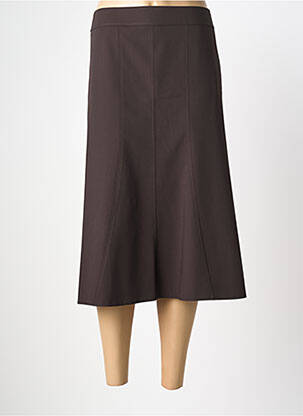 Jupe mi-longue taille à pinces marron FRANK WALDER femme