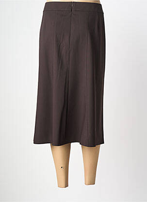 Jupe mi-longue taille à pinces marron FRANK WALDER femme