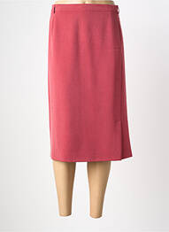 Jupe mi-longue coupe droite rouge FRANK WALDER femme