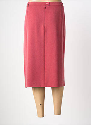 Jupe mi-longue coupe droite rouge FRANK WALDER femme