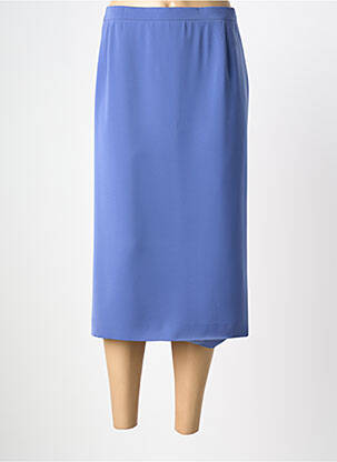 Jupe mi-longue taille à pinces bleu WEINBERG femme
