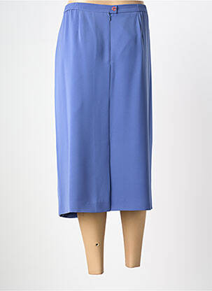 Jupe mi-longue taille à pinces bleu WEINBERG femme