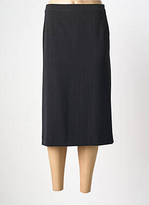 Jupe mi-longue taille à pinces noir LISA CHESNAY femme