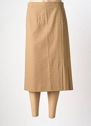 Jupe mi-longue marron FRANK WALDER femme