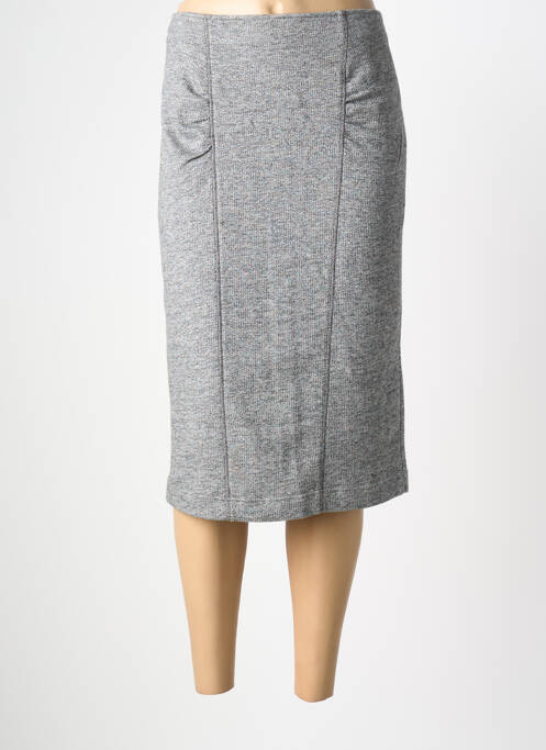 Jupe mi-longue taille à pinces gris FRANK WALDER femme