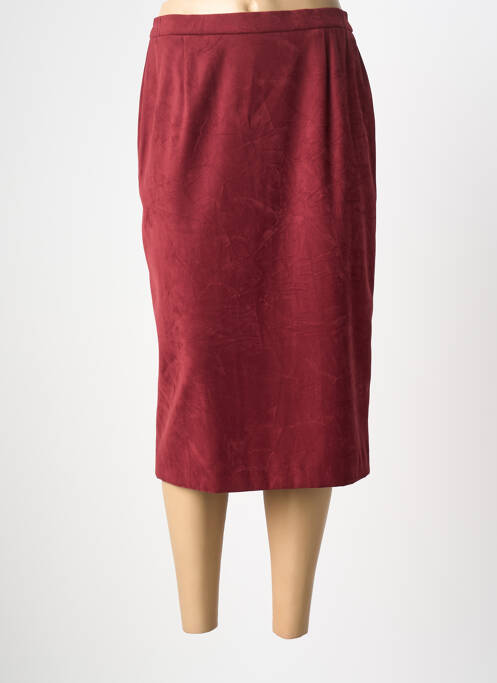 Jupe mi-longue taille à pinces rouge KARTING femme