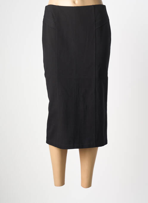Jupe mi-longue taille à pinces noir FRANK WALDER femme