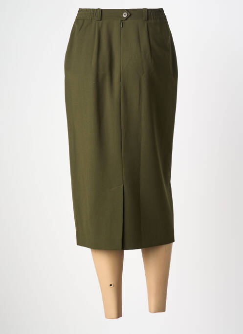 Jupe mi-longue taille à pinces vert LUCIA femme