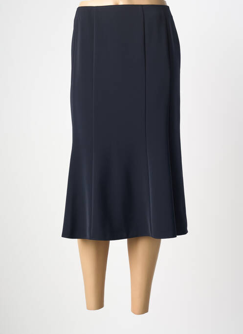 Jupe mi-longue taille à pinces bleu FRANK WALDER femme