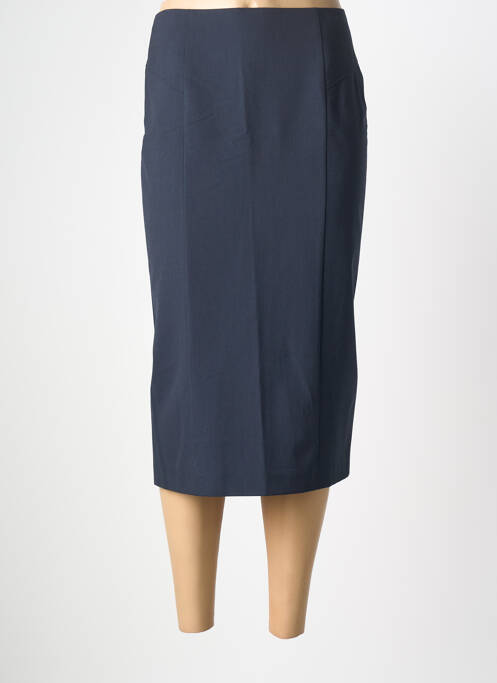 Jupe mi-longue taille à pinces bleu FRANK WALDER femme