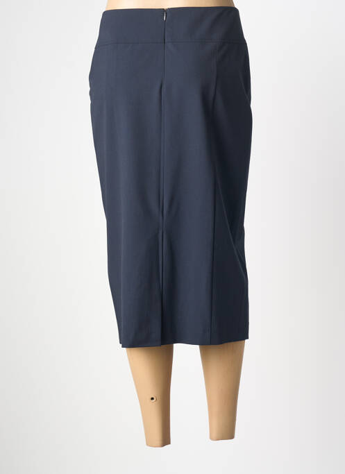 Jupe mi-longue taille à pinces bleu FRANK WALDER femme