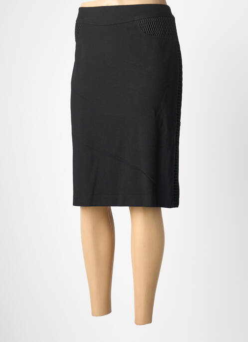 Jupe mi-longue coupe droite noir FRANK WALDER femme