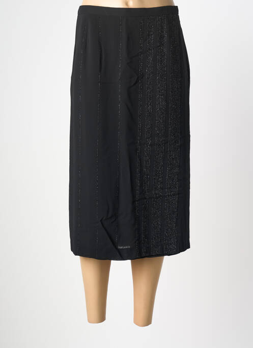 Jupe mi-longue coupe droite noir BIANCA femme