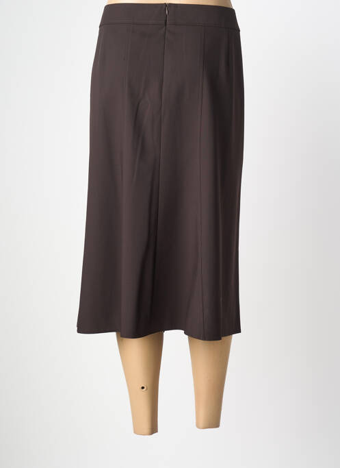 Jupe mi-longue taille à pinces marron FRANK WALDER femme
