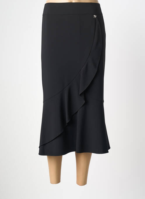 Jupe mi-longue taille à pinces noir FRANK WALDER femme