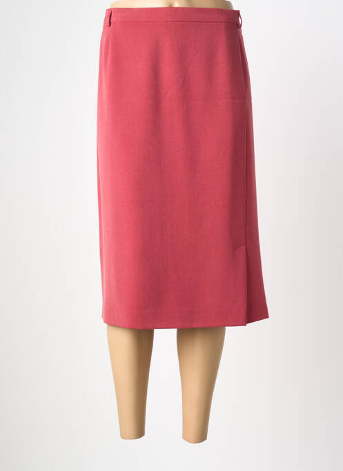 Jupe mi-longue coupe droite rouge FRANK WALDER femme