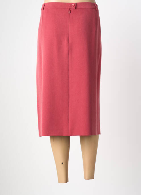 Jupe mi-longue coupe droite rouge FRANK WALDER femme