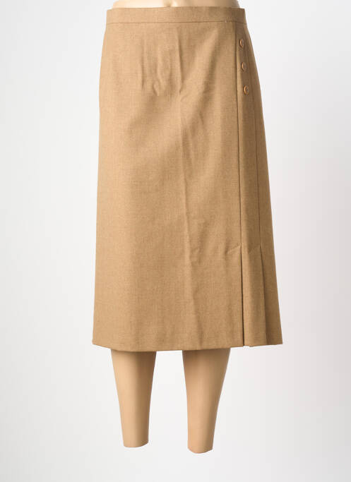 Jupe mi-longue marron FRANK WALDER femme