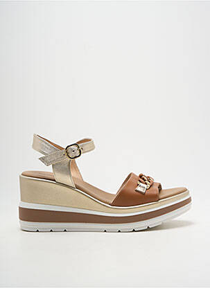 Sandales/nu pieds matière lisse talon de 7 à 9cm or NERO GIARDINI femme