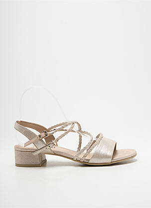 Sandales/nu pieds tissage satiné talon plat jusqu'à 3cm or CAPRICE femme