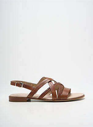 Sandales/nu pieds chiquet talon plat jusqu'à 3cm marron CAPRICE femme