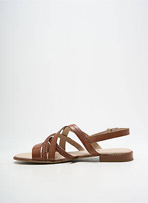 Sandales/nu pieds chiquet talon plat jusqu'à 3cm marron CAPRICE femme