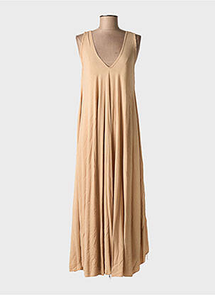Robe longue coupe évasée sans manche marron ALLEN & JO femme