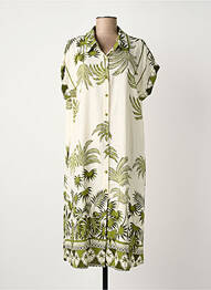 Robe mi-longue coupe fluide manches courtes vert ROSA FASHION femme