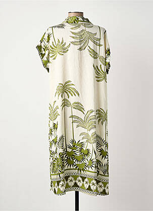 Robe mi-longue coupe fluide manches courtes vert ROSA FASHION femme