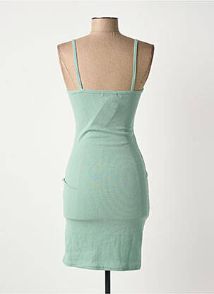 Robe mi-longue col v fines bretelles vert E.DIVA femme