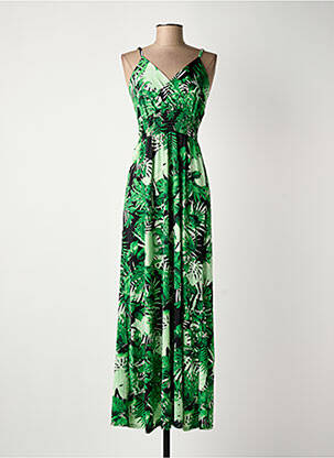 Robe longue vert ELENA Z femme