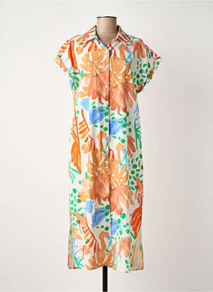 Robe mi-longue orange ROSA FASHION femme