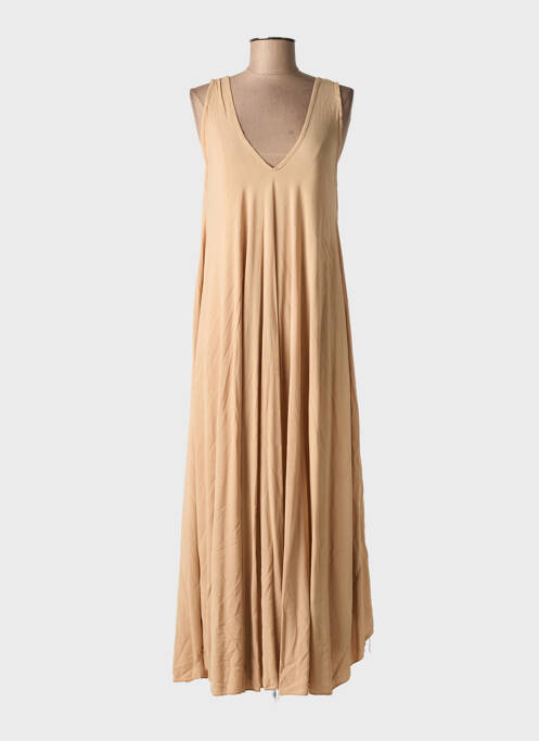 Robe longue coupe évasée sans manche marron ALLEN & JO femme