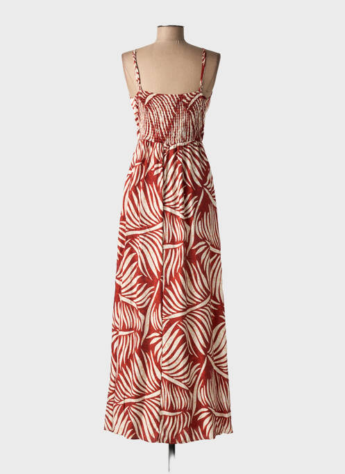 Robe longue manches bretelles ajustables fines bretelles orange OU FASHION femme