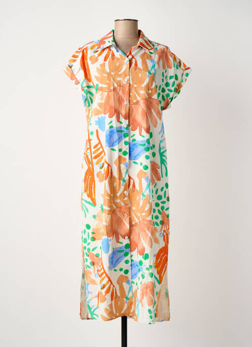 Robe mi-longue orange ROSA FASHION femme