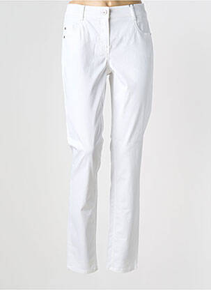 Pantalon slim tissage popeline taille normale blanc GARDEUR femme