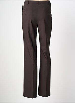 Pantalon droit tissage crêpe taille haute marron FRANK WALDER femme