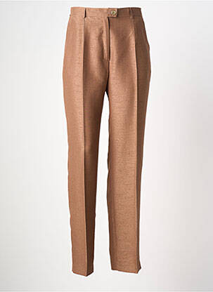 Pantalon slim taille haute taille haute marron NONET femme
