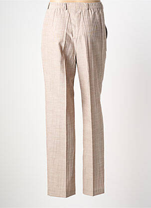 Pantalon droit taille à pinces taille haute beige NONET femme