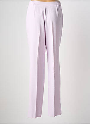 Pantalon droit tissage crêpe taille haute violet KARTING femme