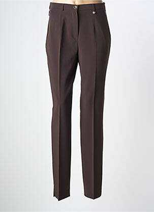 Pantalon slim taille haute taille haute marron BRUNO SAINT HILAIRE femme