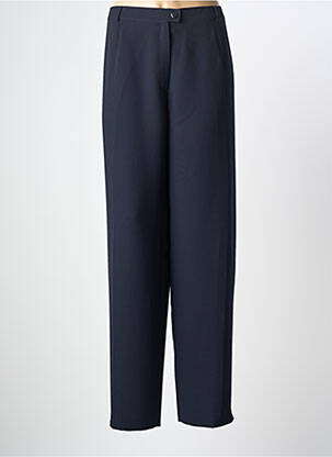 Pantalon droit fermeture zippée sous rabat boutonné taille normale bleu NONET femme