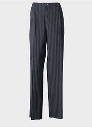 Pantalon droit tissage crêpe taille basse bleu KARTING femme