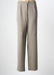 Pantalon droit tissage crêpe taille haute beige KARTING femme