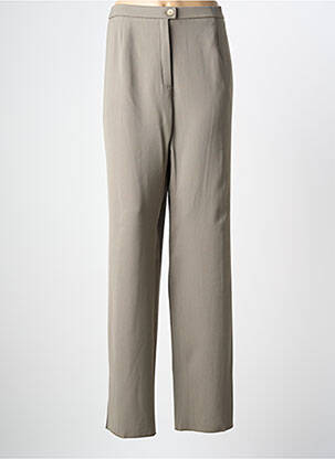 Pantalon droit taille à pinces taille haute beige KARTING femme