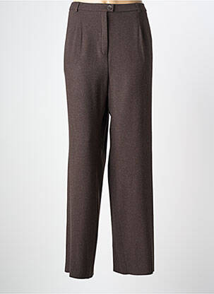Pantalon droit taille à pinces taille haute marron KARTING femme