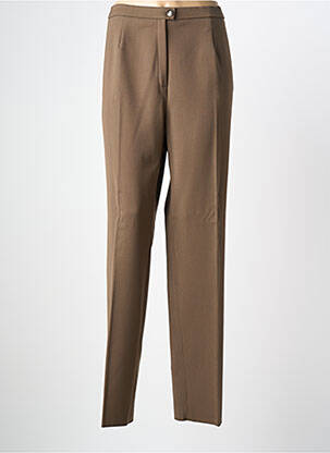 Pantalon droit tissage crêpe taille haute marron KARTING femme