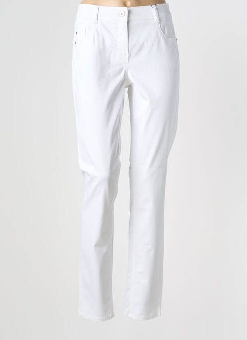 Pantalon slim tissage popeline taille normale blanc GARDEUR femme
